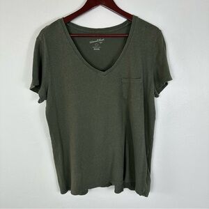 Universal Thread 100% Cotton Olive Monterey V-Neck Shirt L